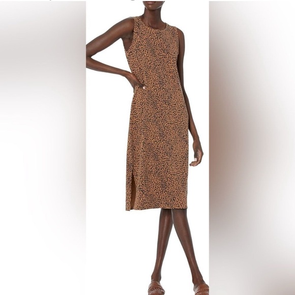 Daily Ritual Dresses & Skirts - Daily Ritual Casual Animal Print Lived-in Cotton Sleeveless Midi Dress Sz XS